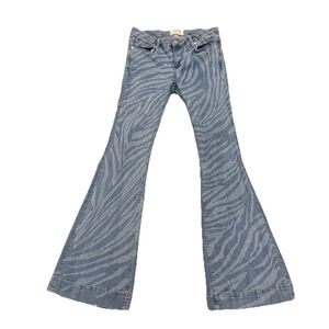 Free People/we The Free Flair Lge Jeans Sz:27 Zebra Print Edgy Low Tide